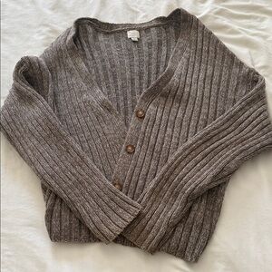a new day Brown Ribbed Cardigan